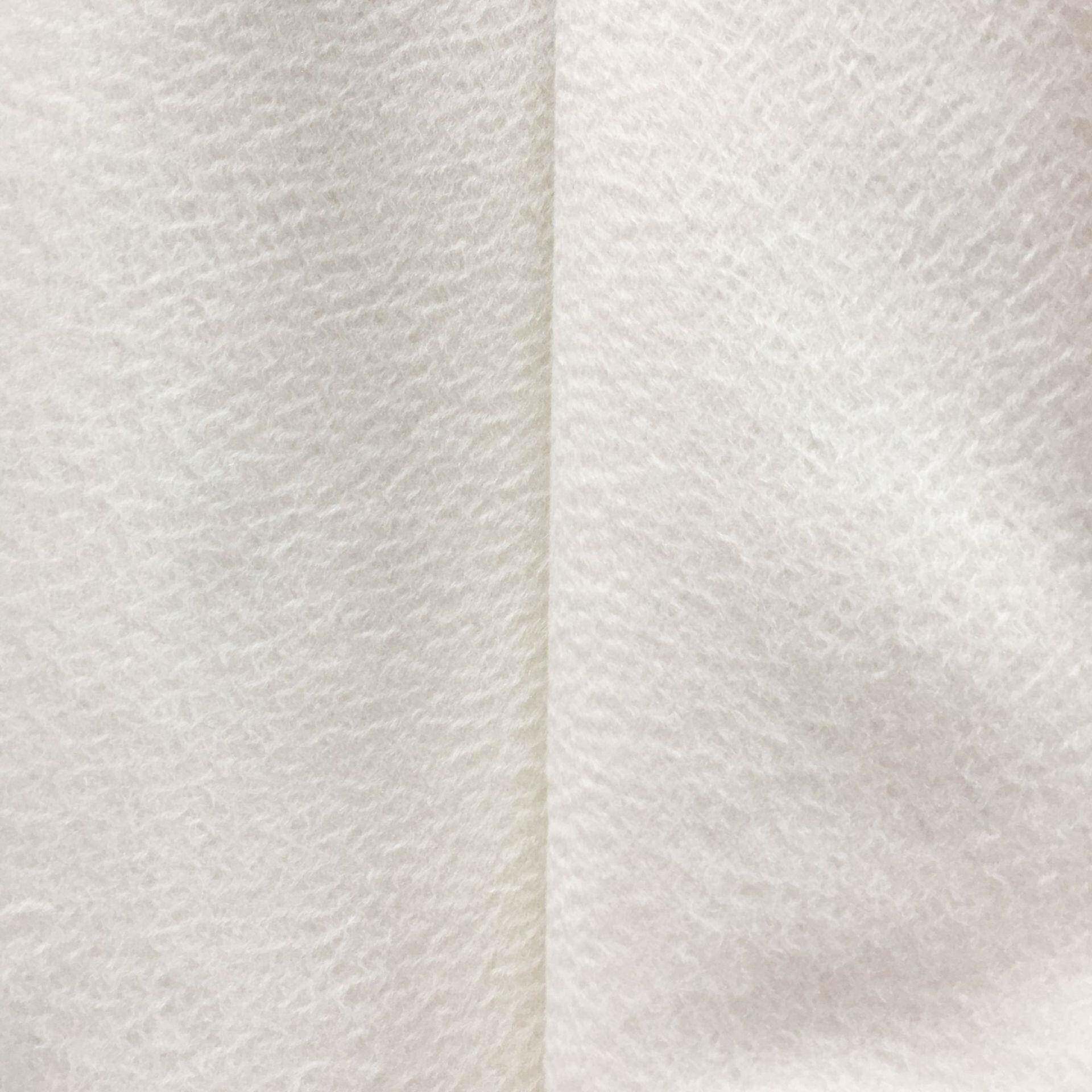 现货漂白色绒全毛波双面水波纹羊面料秋冬HQF白色水纹大衣呢布料