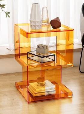 亚克力沙发边角几创31704意几客头厅茶几纳储物架简约卧室收置物