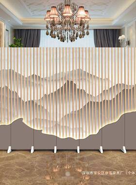 简约现代屏风隔关断办DS100866公遮室酒店大厅挡玄家客厅可移动折