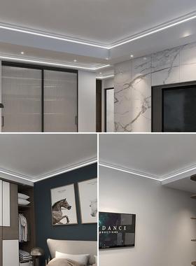 厂家直销L发Ebbb64219D光隐形顶角线石膏线客厅卧室照明灯墙角天