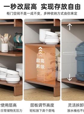 木边柜储物柜农碗柜厨色房村家用厨55532房柜客厅边柜靠墙一体实