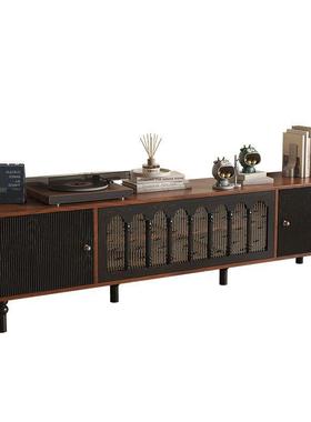 法实式复古中古风电视柜现46416代简约欧客蜡厅美式轻奢木白木地