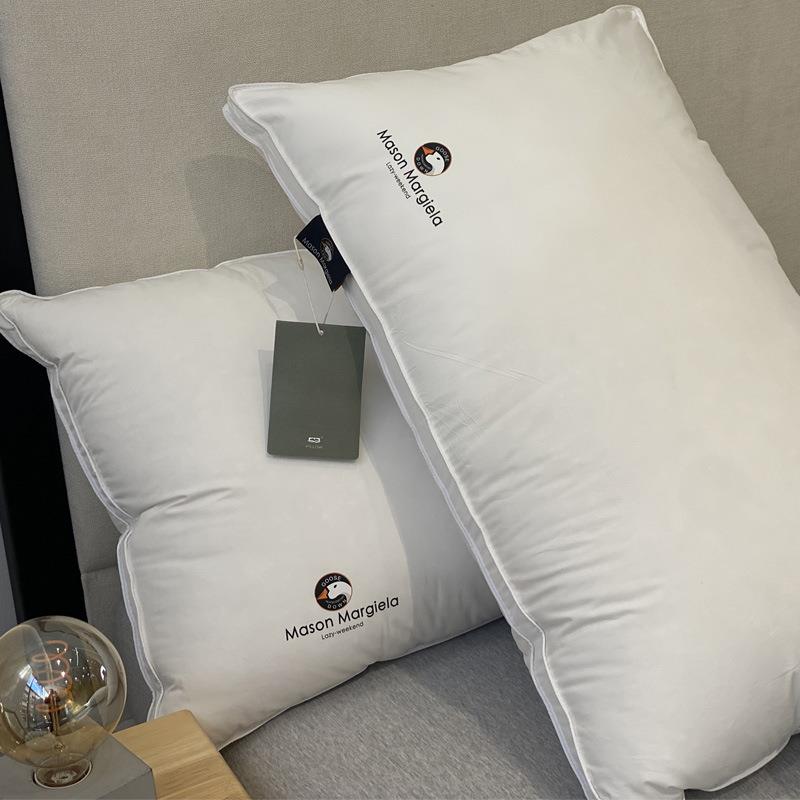 高端匈牙利9进口白鹅绒枕芯一只装无品牌/5%慢羽回弹颈枕护家用成