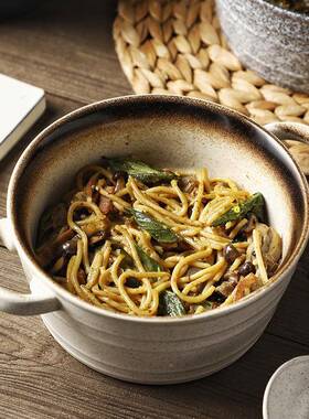 个拉双耳汤碗盆29181面条大号面碗陶瓷创意性大碗大汤碗麻辣烫碗