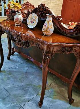 条美置式玄关柜桌子靠墙欧式轻奢风门华厅奢半ZG-53097圆物架新中