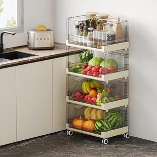 2023新款 纳架 厨房置物架备多层整家用蔬菜架架菜带轮子多功能理收无品牌