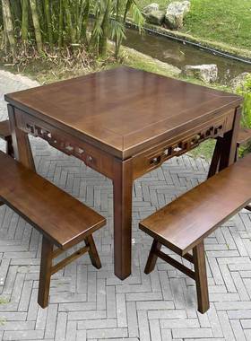 仿古实11622木方桌老式八仙桌中简约家新用饭店农家乐商式用餐桌