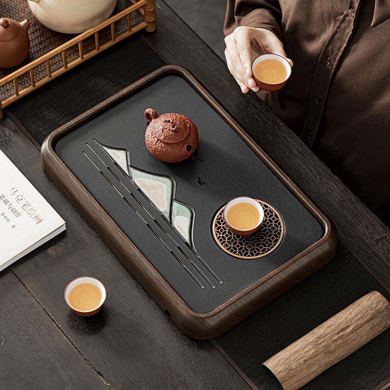 2024新家款用盘具中式密胺托盘排储两用陶瓷小茶型无品牌/干泡茶