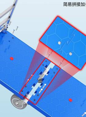 顺和加长平车折叠28756手推车拼接大推拉货车拖车板板车库搬运车