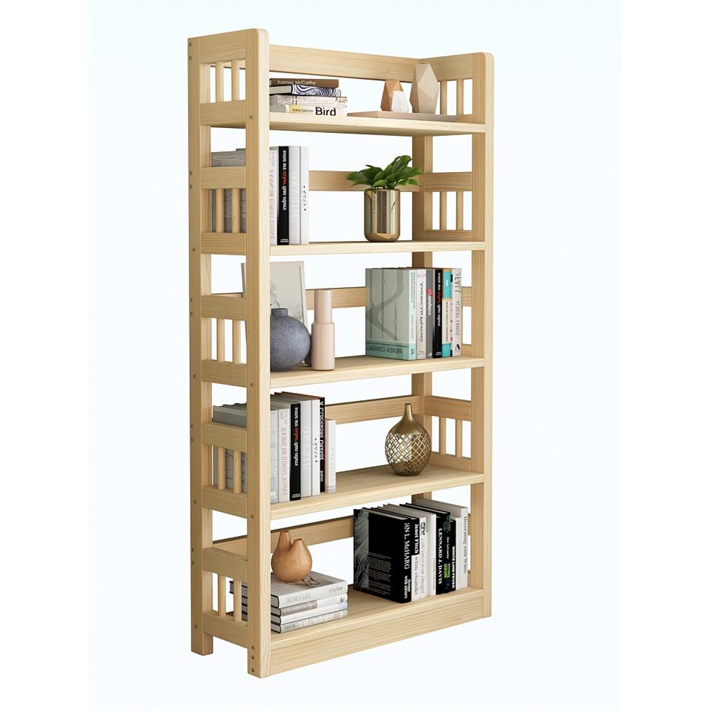 实木书架IXB约落地经济型客厅置物架儿层架童简多松木书学生收纳