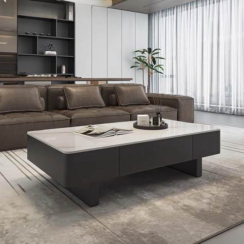 3019202户新款茶几耐客5厅长方形岩板茶几小型现代简约客厅家用茶