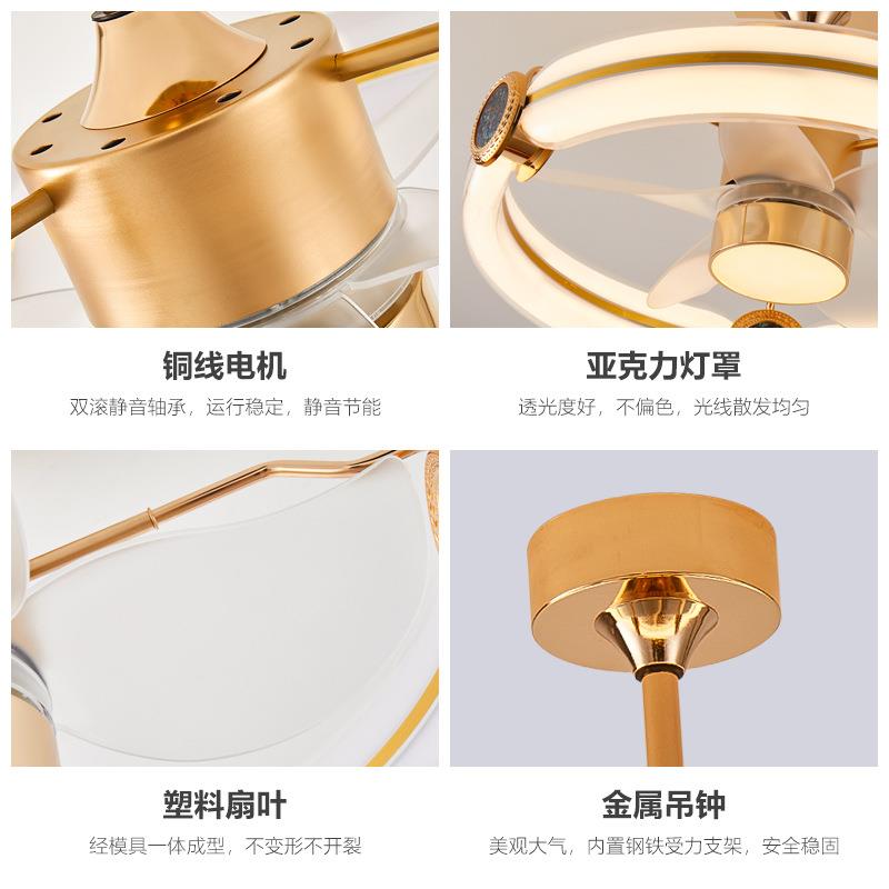 欧式现代简约灯扇一体吸顶风扇灯家用客厅餐厅卧室静音智能电风扇