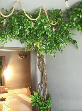 藤仿真树假树叶室内饰柱子41461装树藤绕管道缠遮挡蔓绿植墙面绿