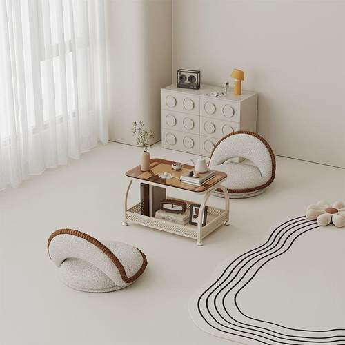 飘窗小桌子室家用榻榻米玻璃茶几卧网红奶油71876风阳台桌休闲矮