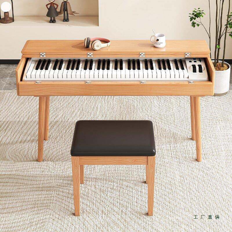 实木琴书桌电式钢琴收纳桌子电子d琴全桌翻盖mii键985盘工作台编