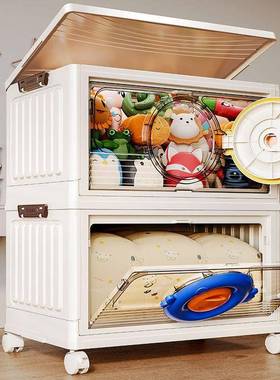 双开门折叠大具容量防尘防纳潮衣服收储物66361柜轮整带理儿童玩