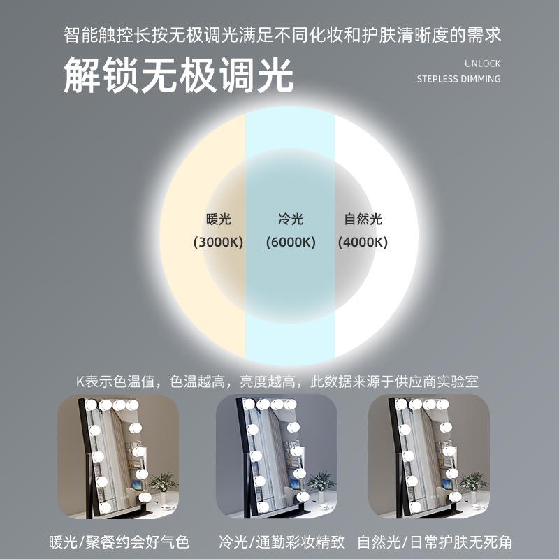 【立柱款LD化妆大镜妆子带灯E家用台式智能梳镜宿舍红网补光镜