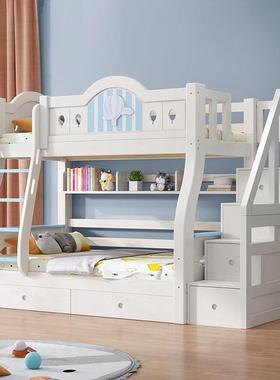 实木上下ZG-83759铺木床儿童孩公主高女床低大人子母床小下户型上