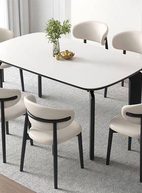 岩法大式象腿户板家用餐桌椅组合小型马肚形pxx10007现代简约复古