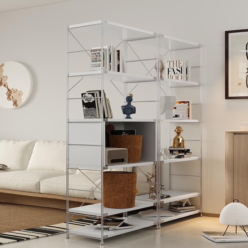 3Y日式置书架不锈钢极简厅F77M8SJM落地层板物架客办书房公室隔断