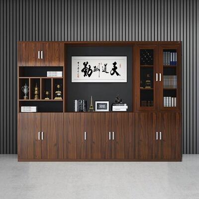 办公室文件柜资BKB料景案档柜奢轻办公室办公桌储物柜办公室背展