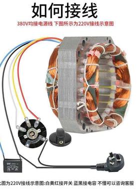 工定业落地全扇配件电扇电机线风圈绕组定69572子矽钢片子风来道