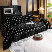 雪复尼尔发沙巾四季 通用防猫抓可洗全包沙机发套罩盖波浪边VRX法