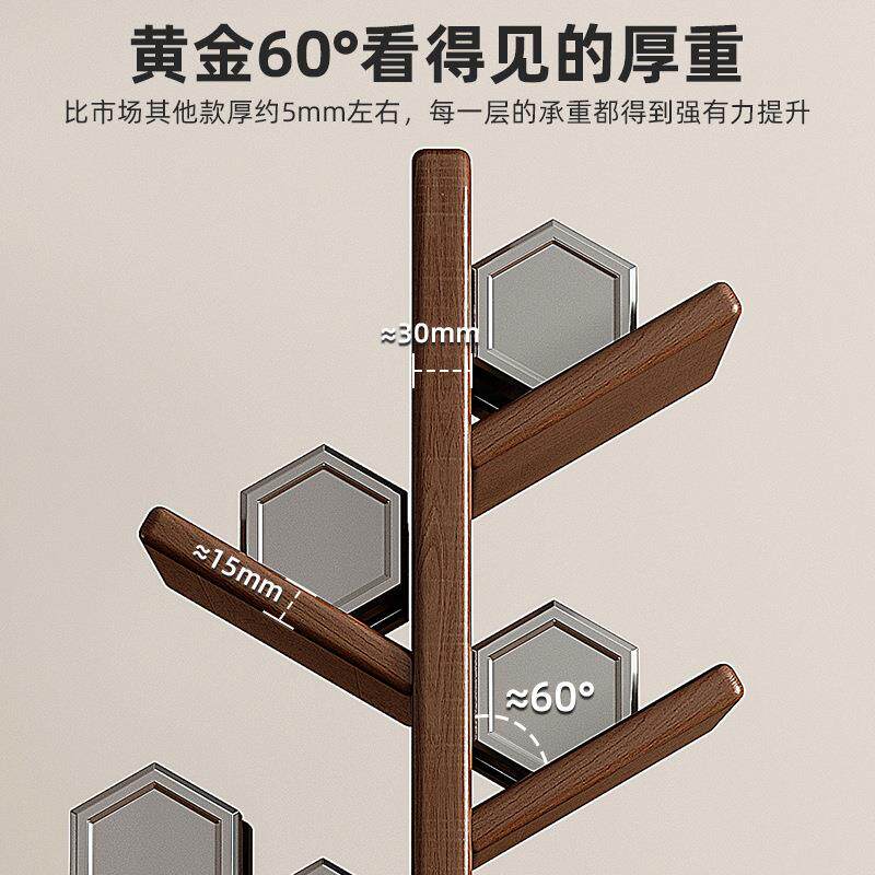 全木树形书架置物架落地客实厅展一示墙体靠不FIK占地方的创意小