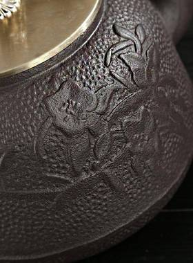 厂货直供家用老铁壶泡茶具端52040生铁茶壶铜铸铁盖煮茶中具跨境