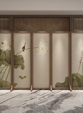 简新屏款中式风26022折叠移动实木隔断客厅约现公室酒店玄关遮挡