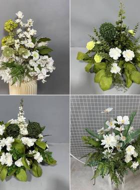 婚路引花仿真礼花摆庆件盆花桌花婚迎宾区背景装饰点THQt台布置绢