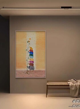 奶油风装饰画卡通动物客厅挂画九象祥光小众艺术轻奢儿童房挂画