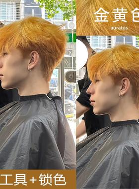金黄色染发剂男士发色漂染灰色银白色染发流行色学生金色显白家用