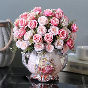 假花仿真花摆设茶几花艺客厅欧式空调柜机上的摆花高级装饰品摆件