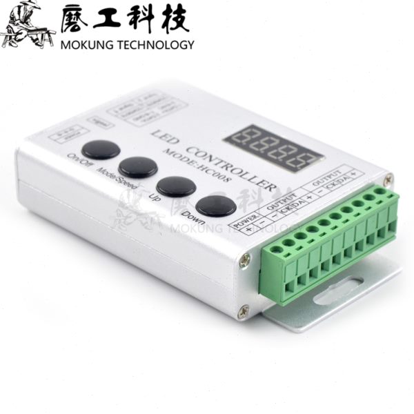 LED控制器铝壳幻彩控制器 HC008 WS2811 IC 5-24V