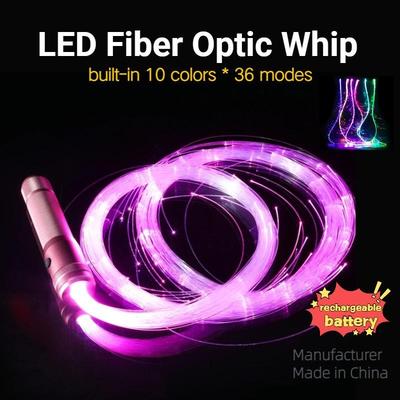 Dance Whip LED Fiber Optic Whip 炫酷7彩USB充电光纤发光闪光鞭