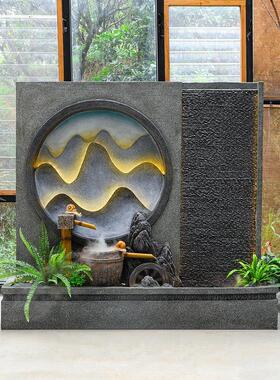 水幕墙流水屏风玄关隔断酒店办公室假山喷泉鱼池装饰水景落地摆件
