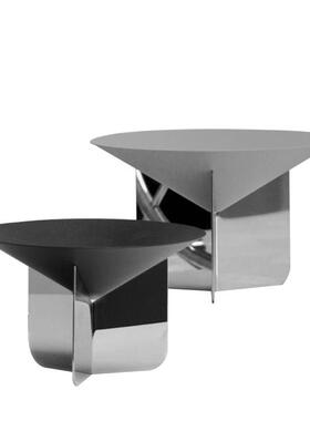 极简现代灰色漏斗金属支架果盘样板房售楼处茶几餐桌桌面软装饰品