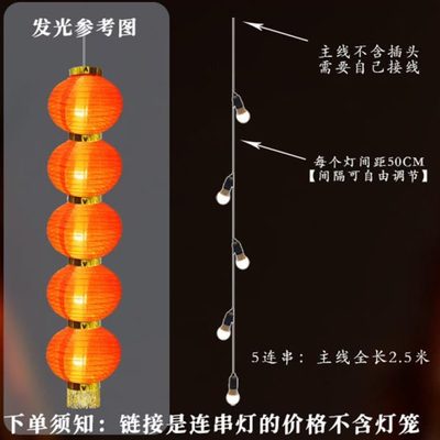 新年灯笼串联线专用led灯泡灯头罩户外防水3/4/5连串插电源带线