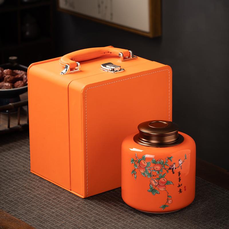 茶叶包装礼盒 陶瓷密封罐通用半斤红茶绿茶普洱茶礼盒茶叶罐