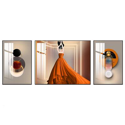 现代抽象客画厅装kt-8072饰画艺术发挂沙背景墙画轻奢简约三联画