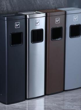 酒店大式堂不钢垃圾口桶带烟灰缸吸锈烟区电梯灭烟MLJ落地立烟灰