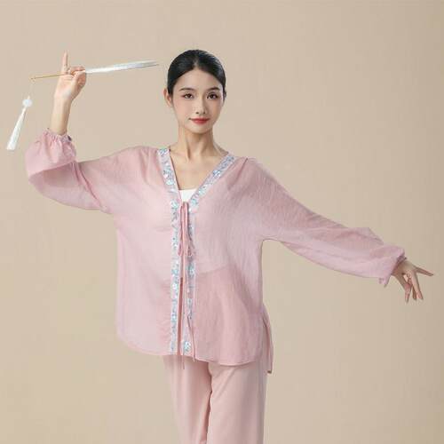一城舞古舞舞蹈服身韵纱衣刺绣戏曲国风练典功集一训松飘逸舞宽服