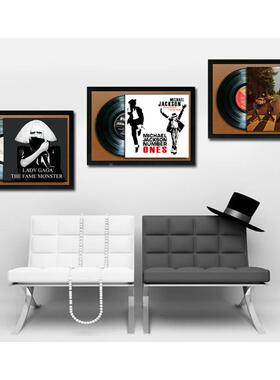 大框NQZ号黑胶唱片相 留声机LP咖酒吧啡覆古个性电表箱有装饰挂框