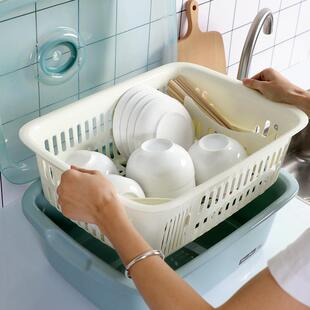 架厨房置碗盘物架碗碟架厨房家用台面带盖子放盘筷收纳沥水盆餐L3