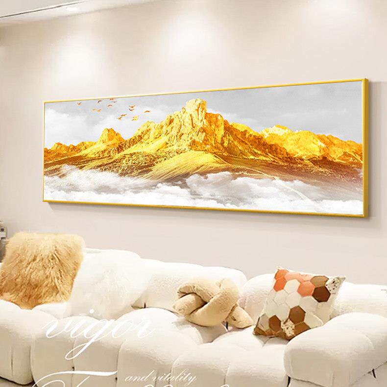 日照金山钻石5755画20十25新客厅大气风景绣满钻背款字有靠山床头
