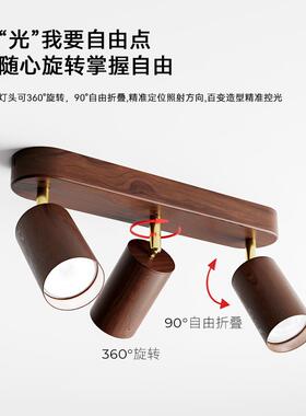 桃新中式三头两头卧吸顶灯防中古风胡木色家用客餐厅眩夏宜天花室