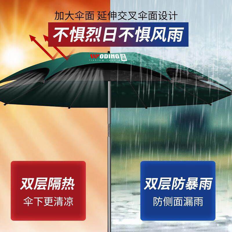沃鼎不晒锈钢钓鱼 万向防雨暴雨钓伞伞2鱼.4大加厚防雨伞伞XJE遮