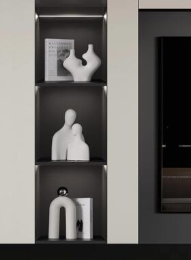 现简高档抽象条纹艺术设板件家居装摆饰品25010170高代级感客厅酒