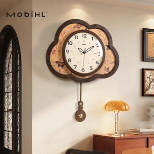 中古风LYU-GSR4挂英钟创客厅家用时钟表级感202高5新款意轻奢艺术